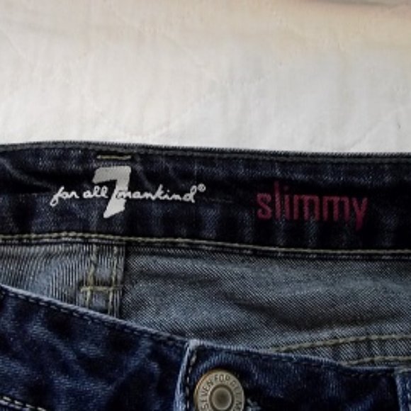 7 FOR ALL MANKIND womens Slimmy Jeans, Blue - Picture 5 of 7